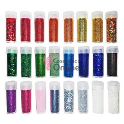 Decoratiuni pentru unghii DC021 din sclipici, paiete, scoica colorata, set 10 bucati